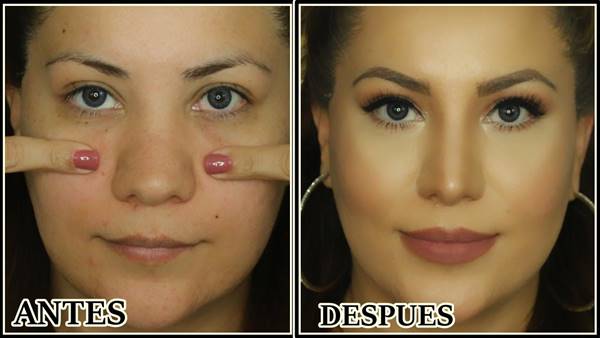 Foto antes y después de este maquillaje