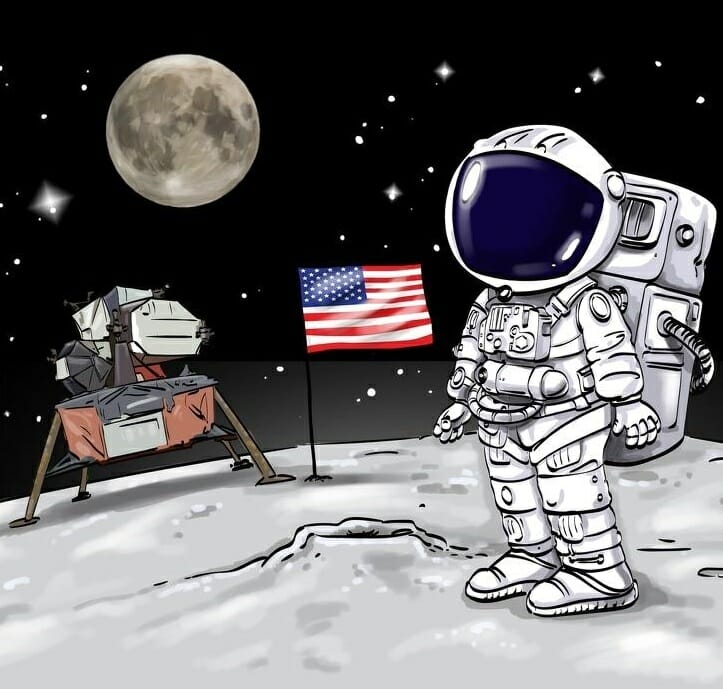 Imagen de un astronauta en la luna con un detalle oculto