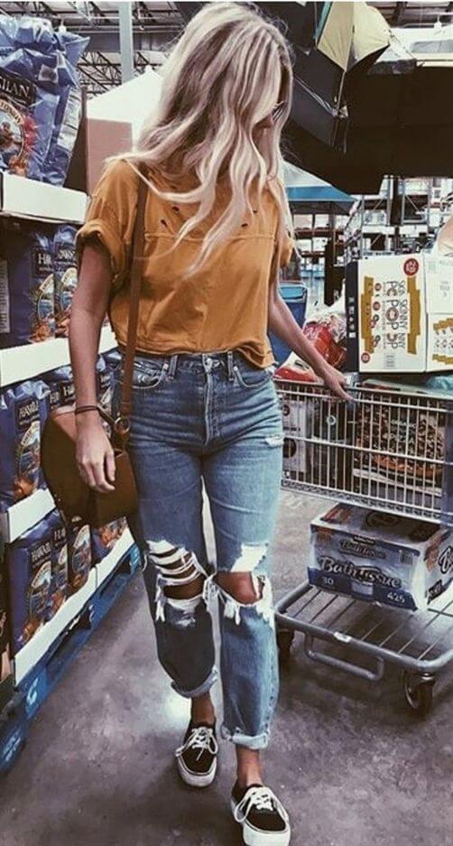 Outfit con jeans para irte de compras
