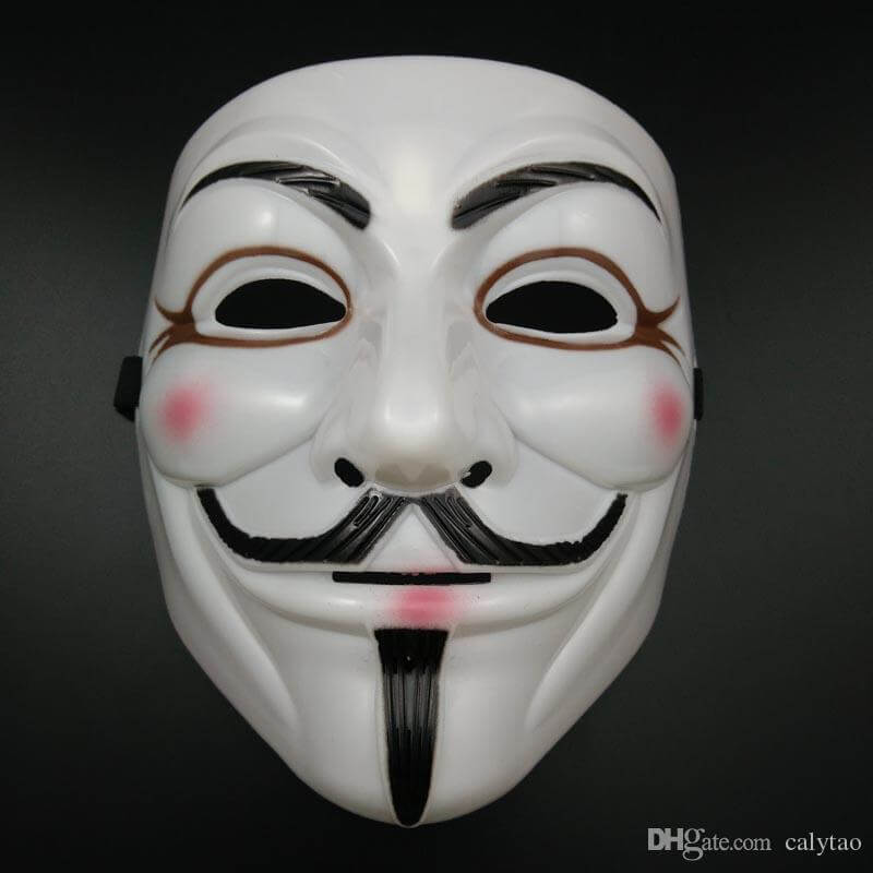 Persona disfrazada de V de Vendetta, una de las ores máscaras para Halloween más populares